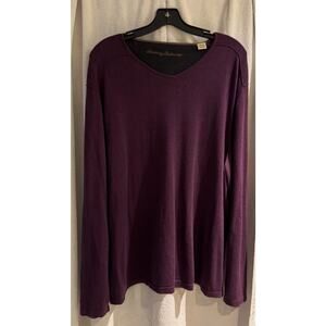 Tommy Bahama Cotton/Cashmere Men's L/S Pull-Over V-Neck Sweater XL/TG Plum NWOT